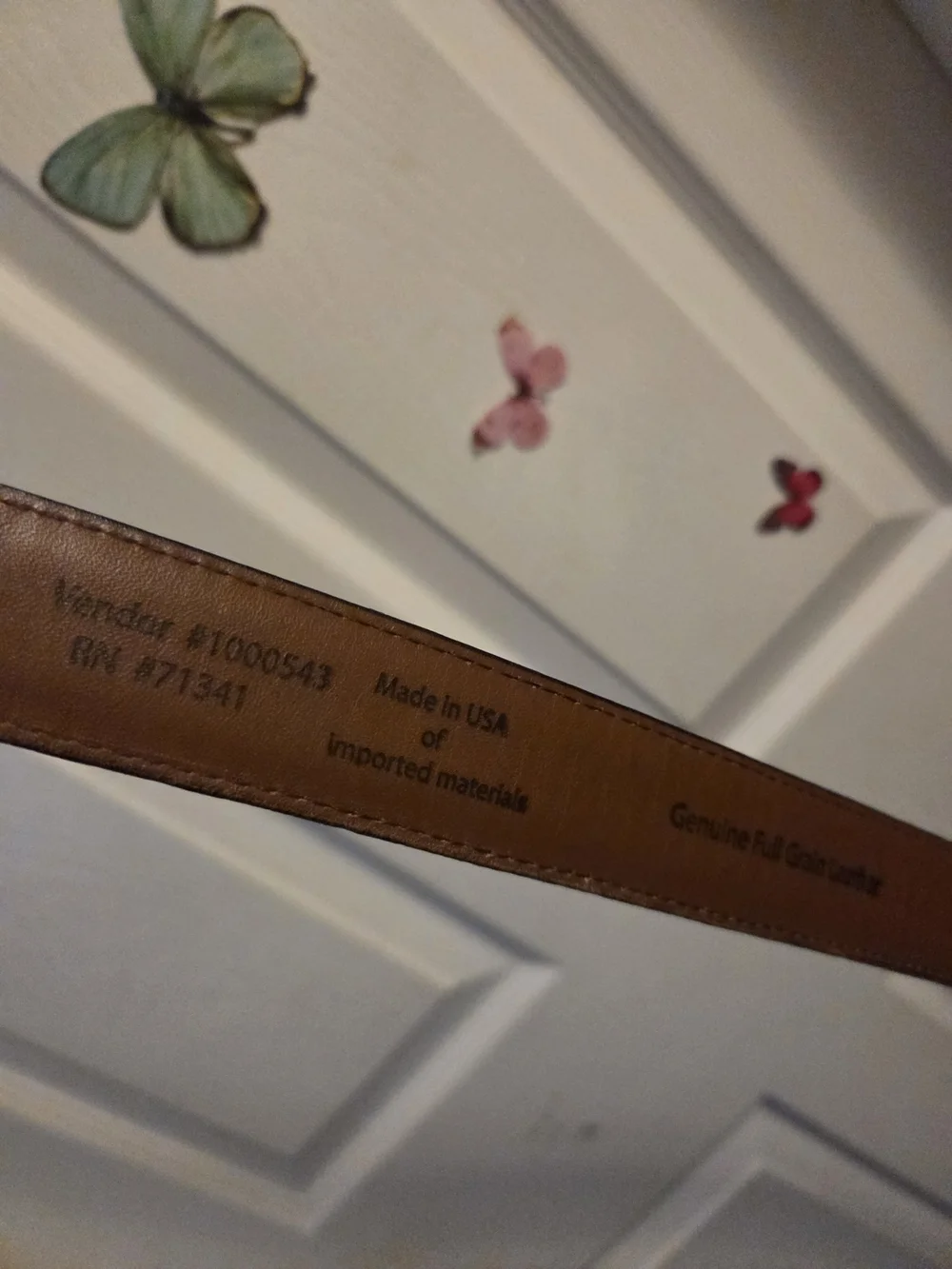 L.L. Bean Black Leather Belt with Silver Buckle Size 38